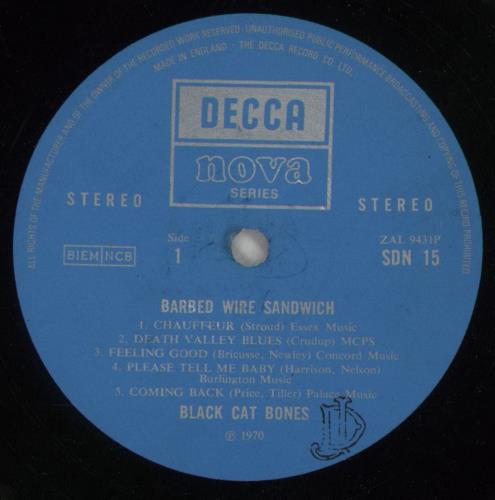 Black Cat Bones Barbed Wire Sandwich - 1st - EX UK vinyl LP album